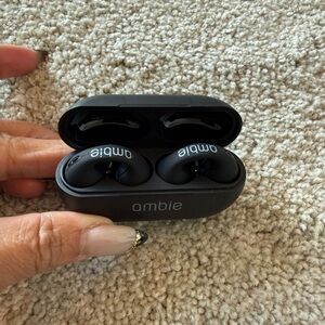 Ambie Black Wireless Earbuds ear cuffs